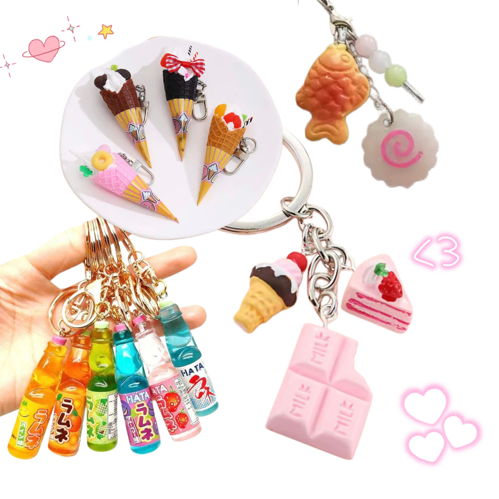 Mini Food Keychains (Random Set of 3)