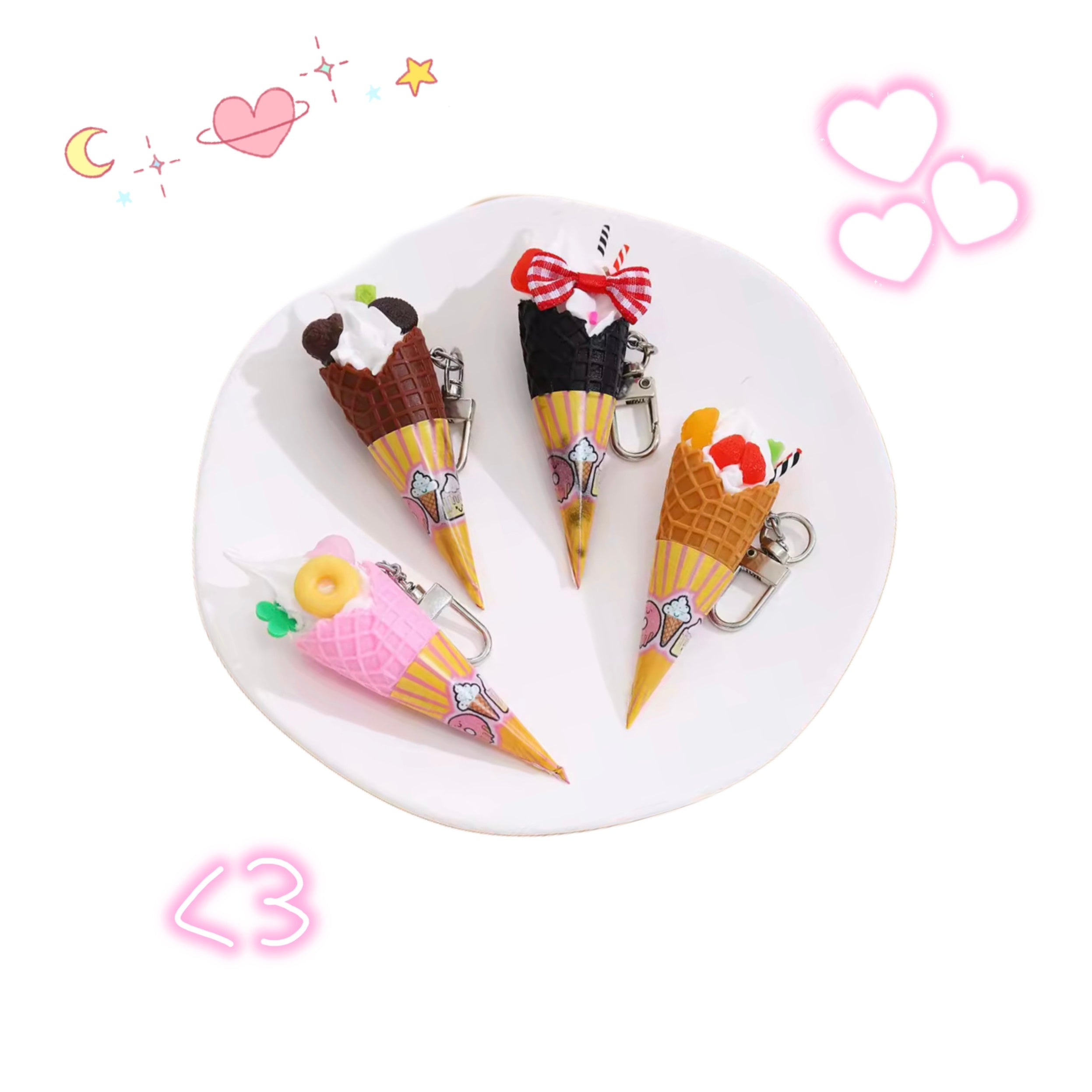 Mini Food Keychains (Random Set of 3)